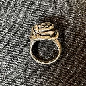 Antique 925 Sterling Silver Flower Ring, Size 8
